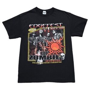 Rare 2010 Rob Zombie Tour TShirt Double Sided Edge Fest Godsmack Papa Roach Sz M